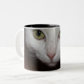 Tasse 2 Couleurs Belle Chat Blanc (Devant gauche)