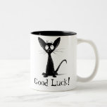 Tasse 2 Couleurs Belle Chat Noir<br><div class="desc">Cette drôle de petite illustration de chat noir cool a été dessinée à la main par l'illustrateur et artiste de livres pour enfants Paul Stickland et est son dessin de chat noir le plus vendu. Charge plus drôle petits chats noirs sur StrangeStore.</div>