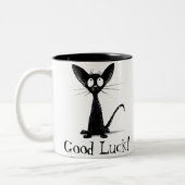 Tasse 2 Couleurs Belle Chat Noir (Gauche)