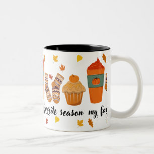 Tasse 2 Couleurs belle chute motife avec chaussettes, muffin et lat