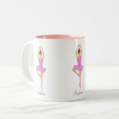 Tasse 2 Couleurs Belle danseuse de ballet habillée en rose clair (Devant gauche)