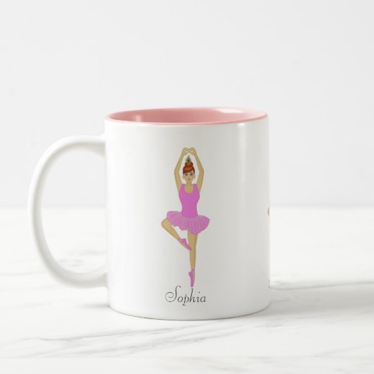 Tasse 2 Couleurs Belle danseuse de ballet habillée en rose clair (Gauche)