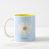 Tasse 2 Couleurs Belle Fleur marguerite sur Bleu clair (Gauche)