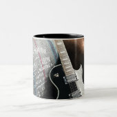 Tasse 2 Couleurs Belle guitare acoustique (Centre)