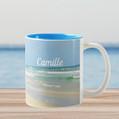 Tasse 2 Couleurs Belle Maison de Plage Mer Monogramme Océan