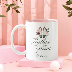 Tasse 2 Couleurs Belle-mère du marié Talons hauts floraux à l'aqu