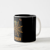 Tasse 2 Couleurs belle toile d'araignée noire tendance (Devant droit)