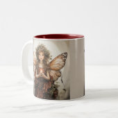 Tasse 2 Couleurs Belles fées habillées en rouge (Devant gauche)