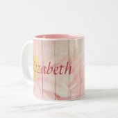 Tasse 2 Couleurs Belles fleurs roses (Devant gauche)