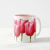 Tasse 2 Couleurs Belles fleurs roses de tulipe (Devant droit)