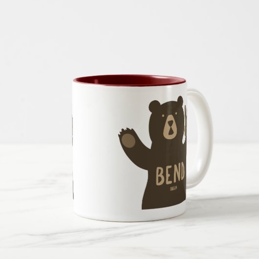 Tasse 2 Couleurs Bend Oregon Peace Bear (Devant droit)