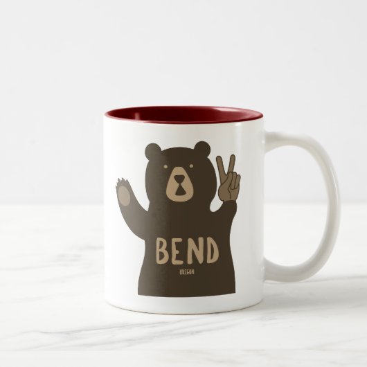 Tasse 2 Couleurs Bend Oregon Peace Bear (Droit)