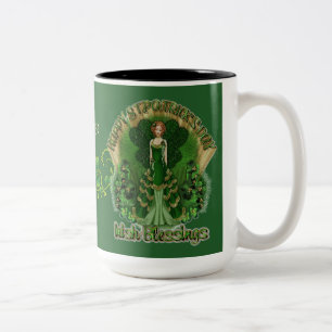 Tasse 2 Couleurs Bénédictions irlandaises personnalisées St Patrick