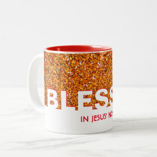 Tasse 2 Couleurs BÉNÉFICIÉ Au Nom De Jésus Parties scintillant ro