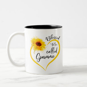 Tasse 2 Couleurs Béni D'Être Appelé Grammie Cadeaux De Tournesol