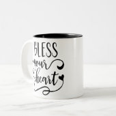 Tasse 2 Couleurs Bénissez votre coeur (Devant gauche)