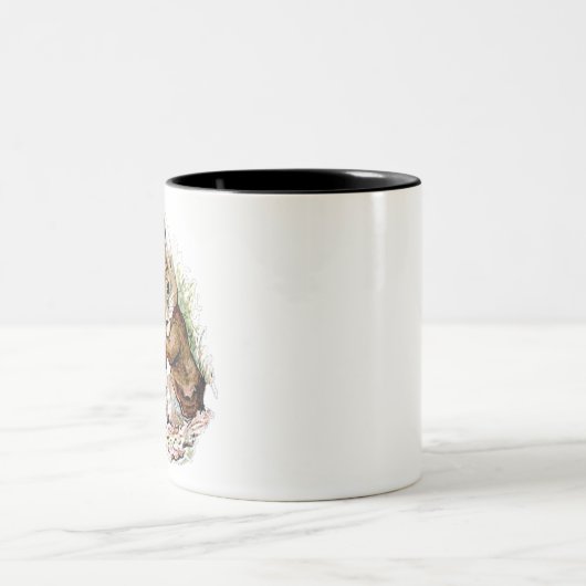 Tasse 2 Couleurs Benjamin Bunny tombe sur Peter Rabbit (Centre)