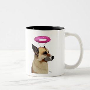 Tasse 2 Couleurs Berger allemand avec le halo rose
