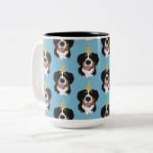 Tasse 2 Couleurs Bernese Mountain Dog Anniversaire (Devant gauche)