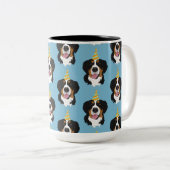 Tasse 2 Couleurs Bernese Mountain Dog Anniversaire (Devant droit)