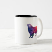 Tasse 2 Couleurs Bernese Mountain Dog Geo Silhouette Purple (Devant droit)