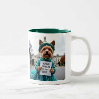 Tasse 2 Couleurs Bernie Sanders est mon héros, le chien mignon