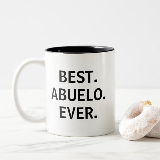 Tasse 2 Couleurs Best Abuelo Ever Spanish Grandfather (Avec donut)