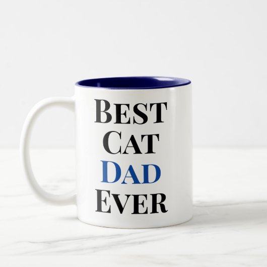 Tasse 2 Couleurs Best Cat Dad Ever Text‑Only Cat (Gauche)
