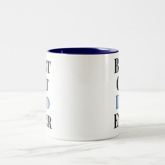 Tasse 2 Couleurs Best Cat Dad Ever Text‑Only Cat (Centre)