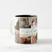 Tasse 2 Couleurs Best Cici Ever Élégant Script 8 Photo Collage (Devant gauche)