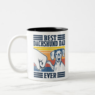 Tasse 2 Couleurs Best Dachshund Papa Jamais Chemise Vintage Père Jo