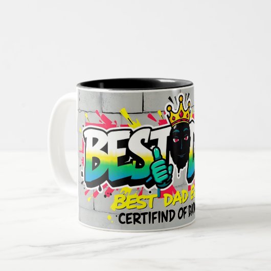 Tasse 2 Couleurs Best Dad Ever – Urban Graffiti Edition (Devant gauche)