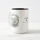Tasse 2 Couleurs Best Dog Mom Two Photo Typographie moderne (Devant gauche)