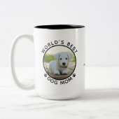 Tasse 2 Couleurs Best Dog Mom Two Photo Typographie moderne (Gauche)