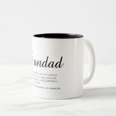 Tasse 2 Couleurs Best Ever Grandpa, Grandad, Papa Definition Script (Devant droit)