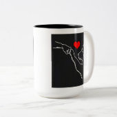 Tasse 2 Couleurs Best Friends Hand and Dog Line Art Pullover (Devant droit)