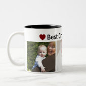 Tasse 2 Couleurs Best Grandma Ever 3Photo Collage Custom (Gauche)