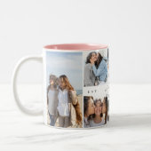 Tasse 2 Couleurs Best Mom Ever Mom Script Heart Photo Collage (Gauche)