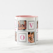 Tasse 2 Couleurs Best Mom LOVE Custom Photo Café (Centre)