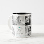 Tasse 2 Couleurs Best Nana Ever Modern Script 8 Photo Collage migno (Devant gauche)