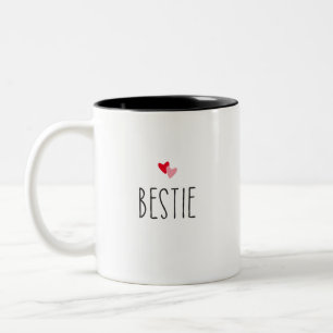 Tasse 2 Couleurs Bestie Photo moderne personnalisée Color Heart B