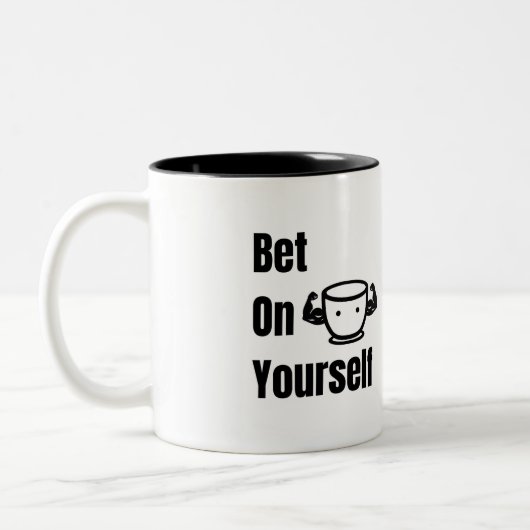 Tasse 2 Couleurs Bet On Yourself Bold Motivation Self Belief (Gauche)