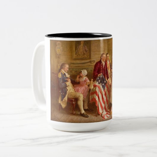 Tasse 2 Couleurs Betsy Ross, 1777 (Histoire américaine) (Patriote a (Devant gauche)