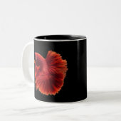Tasse 2 Couleurs Betta Red Siamese Poisson combatif (Devant gauche)