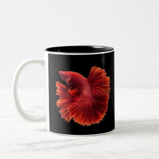 Tasse 2 Couleurs Betta Red Siamese Poisson combatif (Gauche)