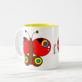 Tasse 2 Couleurs Beurre coloré mignon - Pacock (Devant gauche)