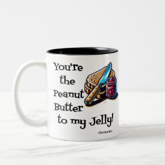 Tasse 2 Couleurs Beurre d'arachide et Jelly Saint-Valentin
