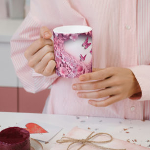 Tasse 2 Couleurs Beurre de café rose 3D : Un battement de beauté