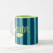 Tasse 2 Couleurs Beurre Vie Turquoise Grilles BG (Devant gauche)