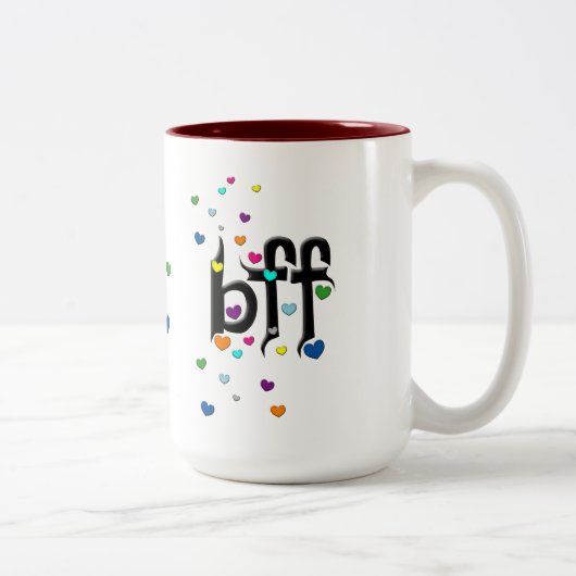 Tasse 2 Couleurs bff ~ coeurs (Droit)